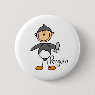 Stick Figuur in Penguin Suit Button
