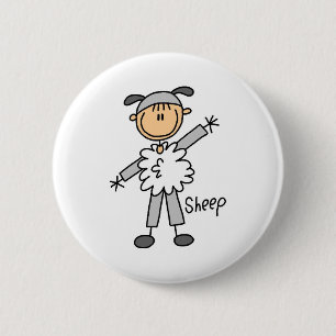Stick Figuur in Sheep Suit Button