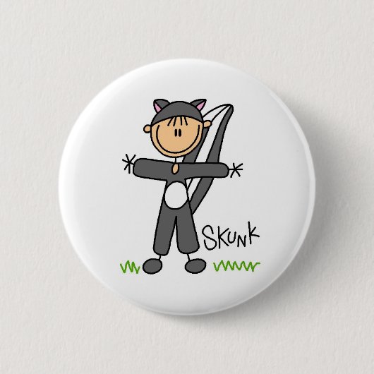 Stick Figuur in Skunk Suit Button (Voorkant)