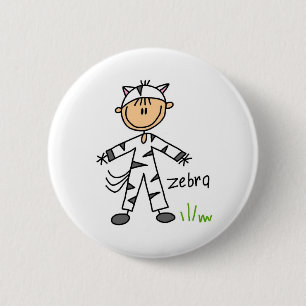 Stick Figuur in Zebra Suit Button