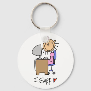 Stick Figuur Internet Surfer Sleutelhanger