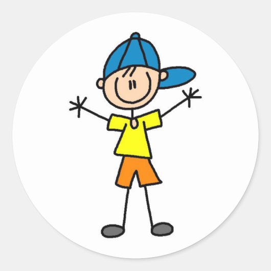 Stick figuur jongen Sticker (Voorkant)