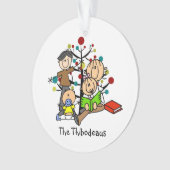 Stick Figuur kerstcadeau Acrylisch Ornament (voorkant)