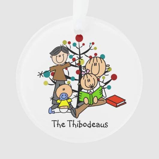 Stick Figuur kerstcadeau Acrylisch Ornament (voorkant)