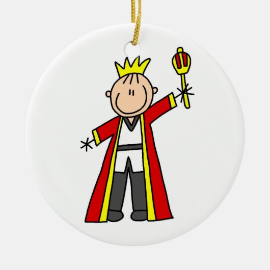 Stick Figuur King Keramisch Ornament (Voorkant)