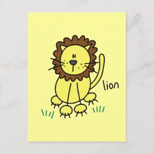Stick Figuur lion T-shirts en cadeautjes Briefkaart