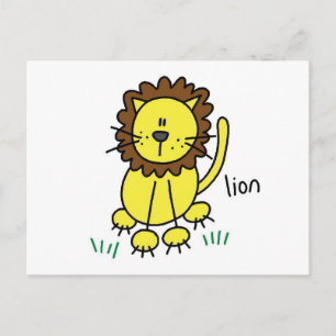 Stick Figuur lion T-shirts en cadeautjes Briefkaart