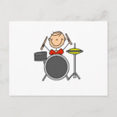 Stick Figuur Male Drummer T-shirts en cadeautjes Briefkaart (Voorkant)