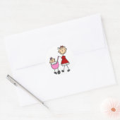Stick figuur mam en Baby Sticker (Envelop)