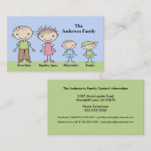 Stick Figuur mammie Calling Cards Contactkaartje (Voorkant / Achterkant)