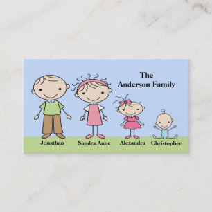 Stick Figuur mammie Calling Cards Contactkaartje