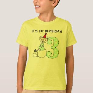 Stick Figuur meisje 3rd Birthday T-shirt