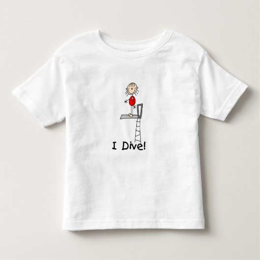 Stick figuur meisje ik duik kinder shirts (Voorkant)