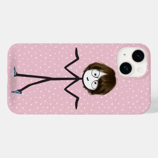 Stick figuur meisje met donker haar Case-Mate iPhone case (Achterkant (horizontaal))