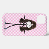 Stick figuur meisje met donker haar Case-Mate iPhone case (Achterkant (horizontaal))