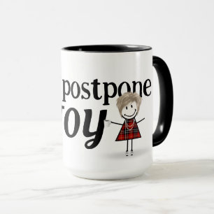 Stick figuur meisje met koffie Mok