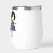 Stick figuur meisje met rode wijn (Links)