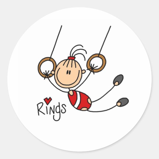 Stick figuur meisje op ringen Stickers (Voorkant)