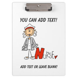 Stick Figuur N is voor Nurse Clipboard Klembord