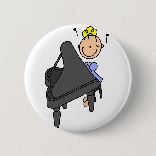 Stick Figuur Piano-Button Ronde Button 5,7 Cm (Voorkant)
