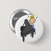 Stick Figuur Piano-Button Ronde Button 5,7 Cm (Voorkant /achterkant)