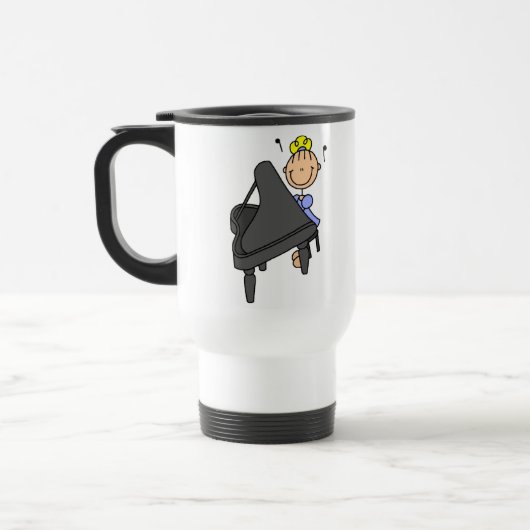 Stick Figuur Piano-Mok Reisbeker (Links)