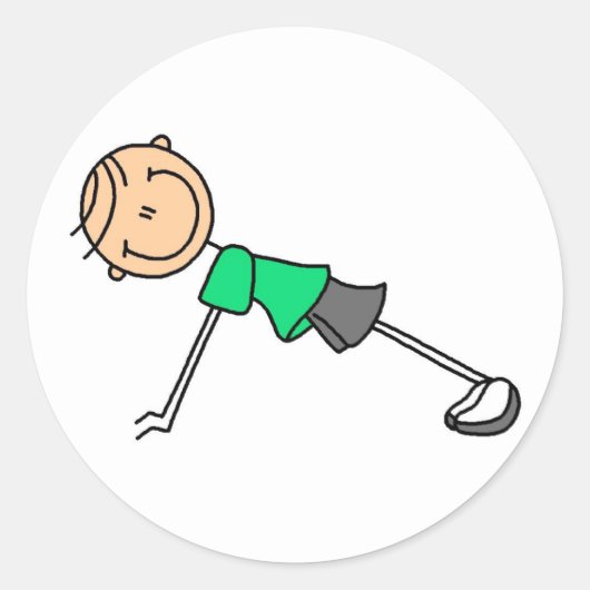 Stick figuur push ups Sticker (Voorkant)