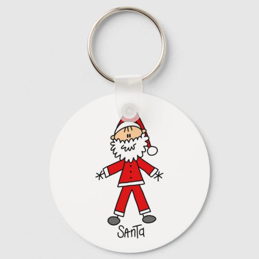 Stick Figuur Santa Claus Tshirts en Geschenken Sleutelhanger (Voorkant)
