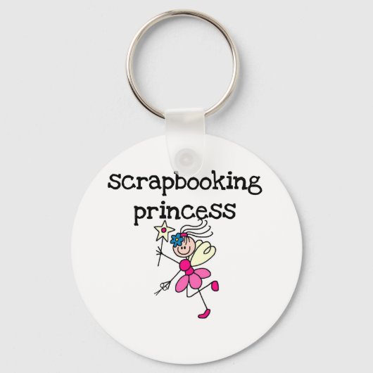 Stick Figuur Scrapbook Princess Sleutelhanger (Voorkant)
