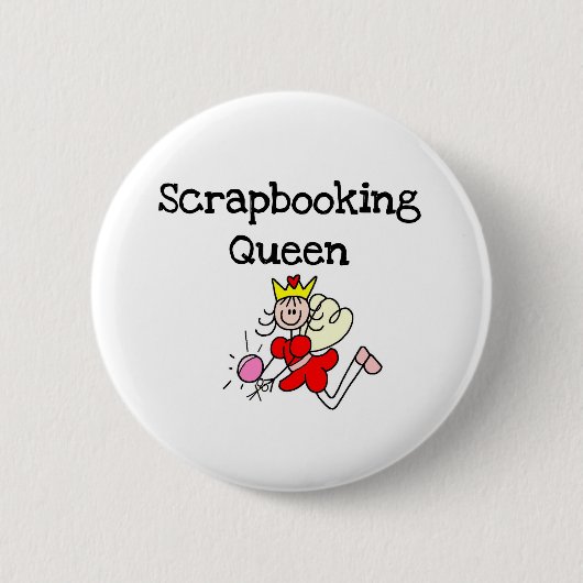 Stick Figuur Scrapbook Queen Ronde Button 5,7 Cm (Voorkant)