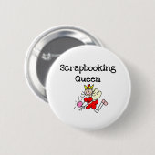 Stick Figuur Scrapbook Queen Ronde Button 5,7 Cm (Voorkant /achterkant)