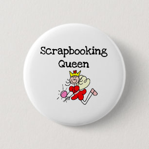 Stick Figuur Scrapbook Queen Ronde Button 5,7 Cm