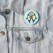 Stick Figuur Skier T-shirts en cadeautjes Ronde Button 5,7 Cm (In situ)