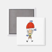 Stick figuur Sky Diver Magneten (Voorkant / Achterkant)