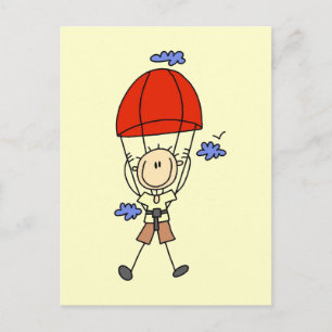 Stick Figuur Sky Diver Tshirts en cadeautjes Briefkaart