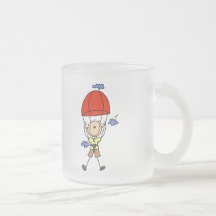 Stick Figuur Sky Diver Tshirts en cadeautjes Matglas Koffiemok