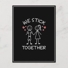 Stick figuur Stickman Koppels Valentijnsdag Liefde Briefkaart