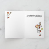 Stick figuur Tennisspeler Kaart (Binnen)