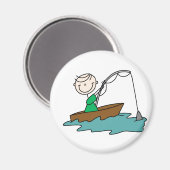 Stick Figuur Vist Magnet Magneet (Voorkant / Achterkant)