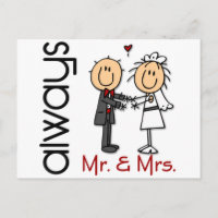 Stick Figuur Wedding Couple Mr & Mrs Altijd