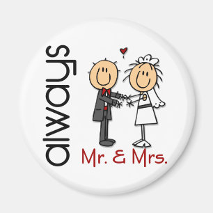 Stick Figuur Wedding Couple Mr & Mrs Altijd Magneet