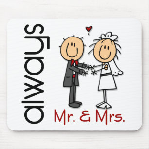 Stick Figuur Wedding Couple Mr. & Mrs Altijd Muismat