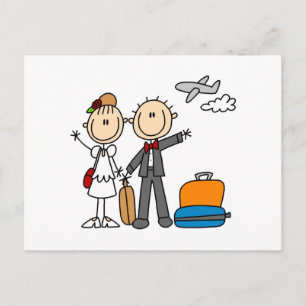 Stick Figuur Wedding Honeymoon T-shirts en cadeaut Briefkaart