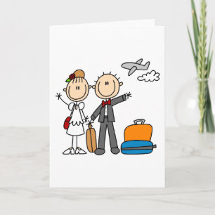 Stick Figuur Wedding Honeymoon T-shirts en cadeaut Kaart