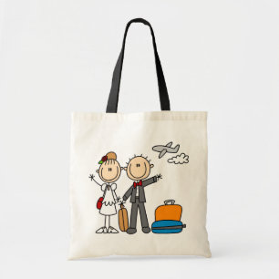 Stick Figuur Wedding Honeymoon T-shirts en cadeaut Tote Bag