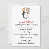 Stick Figuur Wedding Invitation Kaart (Voorkant)
