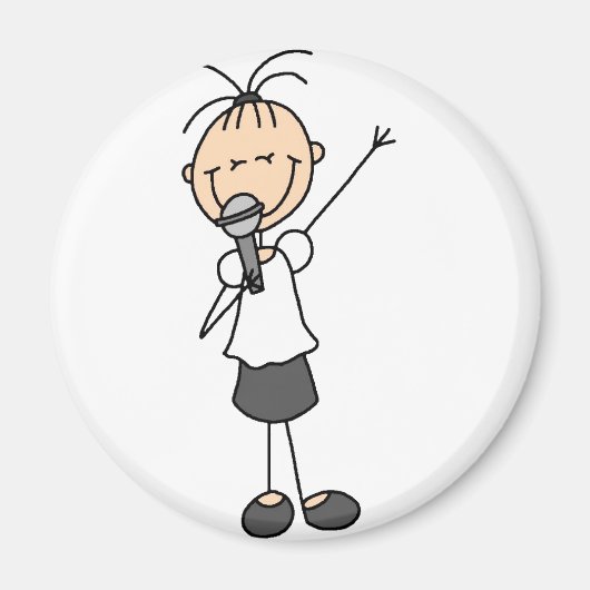 Stick figuur zanger magneet (Voorkant)