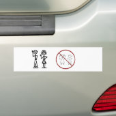 Stick figuurfamilie (geen kinderen) bumpersticker (Op auto)