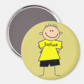 Stick garçon amusant Figure Magnet personnalisé (Recto/Verso)