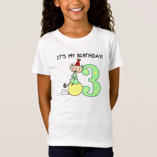 Stick Girl 3e Anniversaire Tshirts et cadeaux (Devant)
